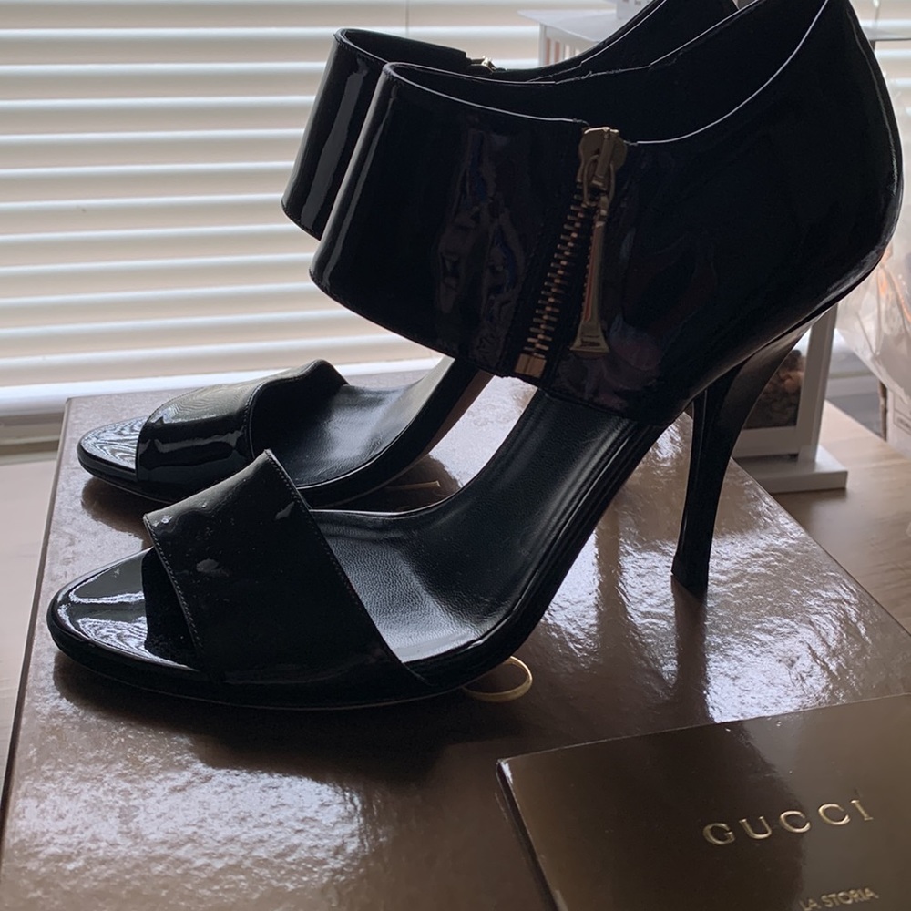 Gucci Nero Black Patent Heel size 37.5 - Picture 3 of 9